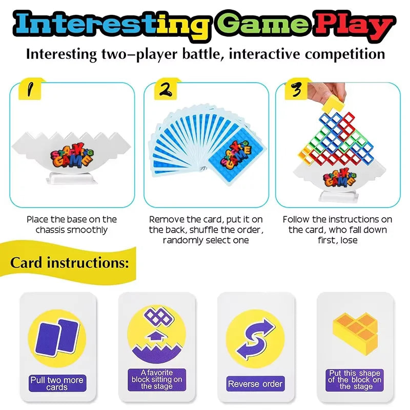 48-64PCS Balances Stacking Board Games Kids Adults Tower Block Toys For Family Parties Travel Games Kid Desktop Party Toy Gifts