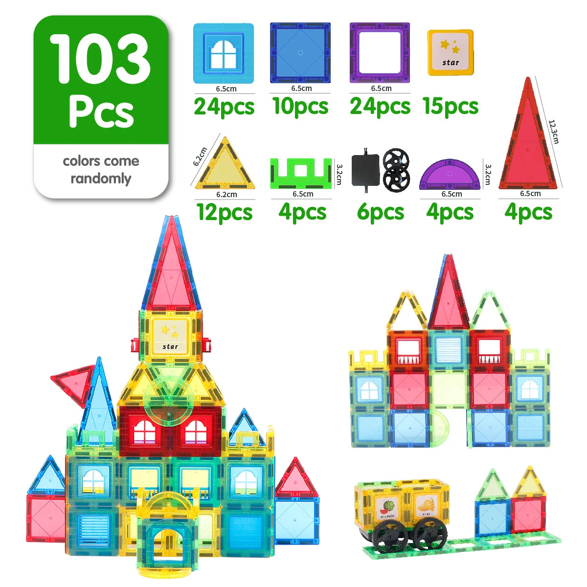 Magplayer Magnetic Building Blocks Construction Set Game Magnet Tiles Children Montessori Educational Toys For Kid Boy Girl Gift