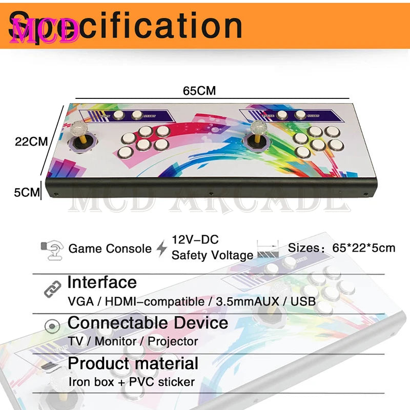 Retro Arcade 3D Pandora's Box EX WIFI8000 10888 in 1 Save Function Multiplayer Support Add Game 4 Players for Gaming Cabinet