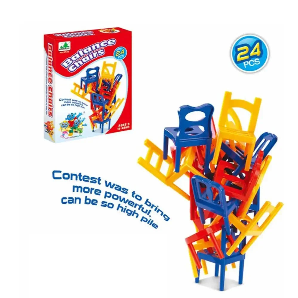 Kids Folding Chair Balanced Toys Desktop Fun Party Game Balance Chairs Adult Children's Stacking Games Interactive Toy Gift