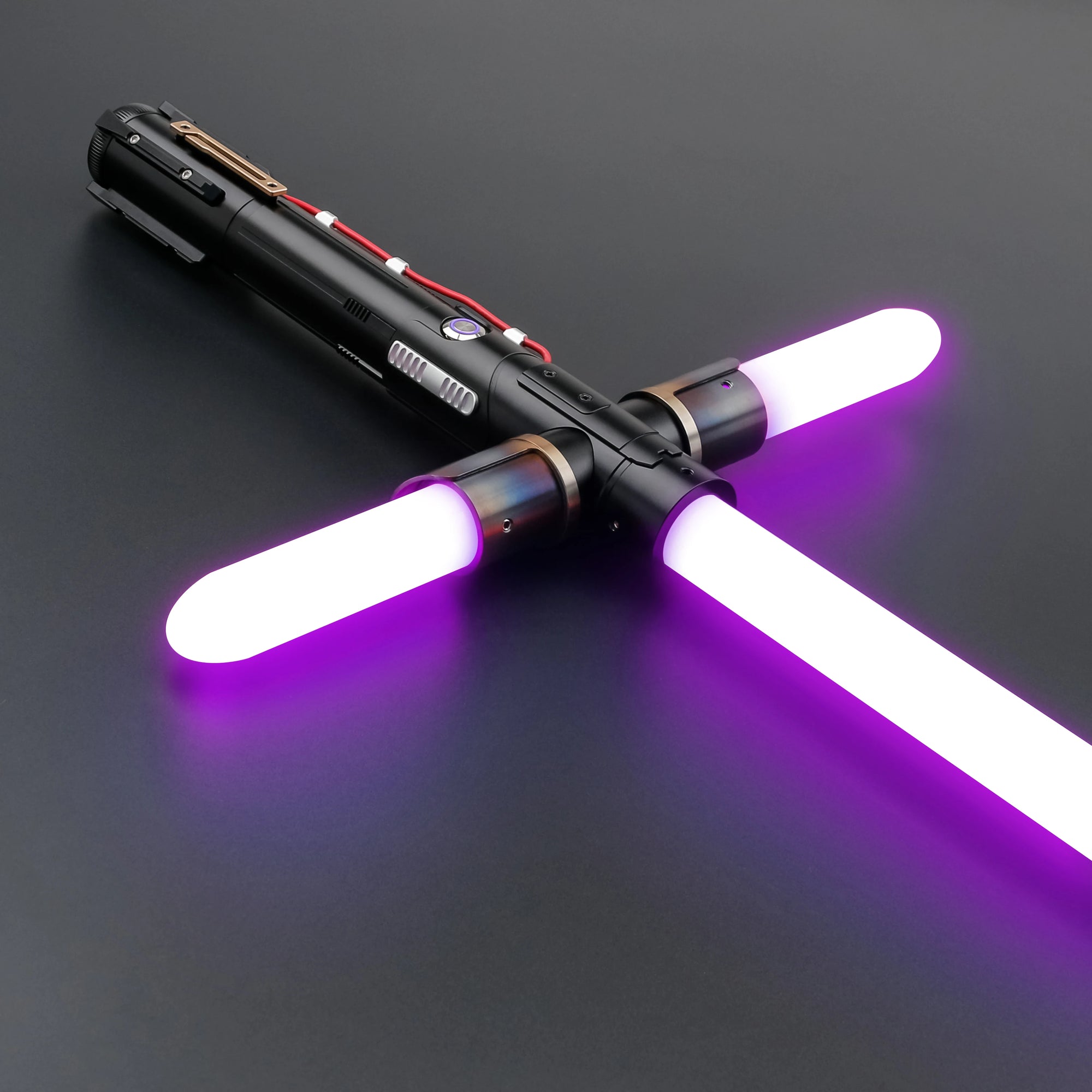 TXQSABER Kylo Ren SE Crossguard NeoPixel Lightsaber with 2 Side Blades Metal Hilt Heavy dueling Collection Laser Sword Jedi Toys