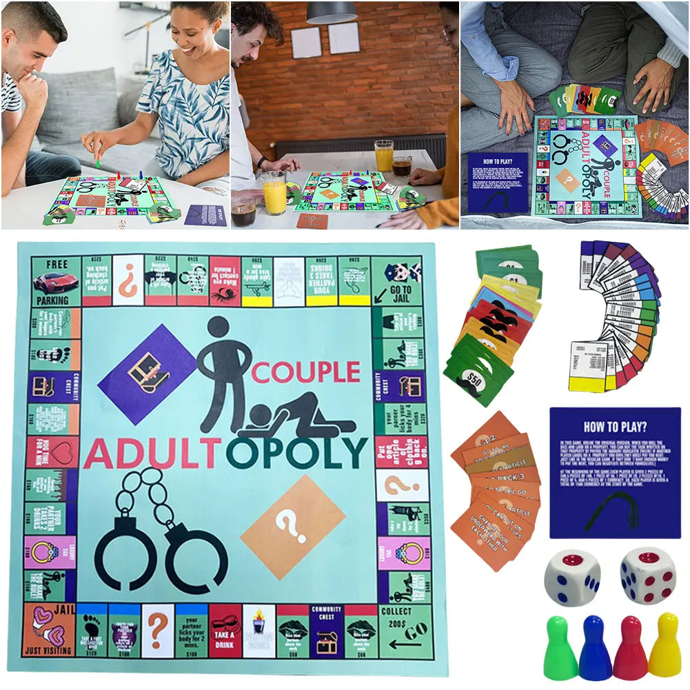 Adultopoly Board Game Couple Board Game Relationship Card Game Portable Couple Game Birthday Date Night Gifts for Husband Wife