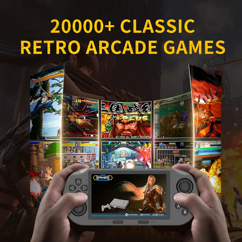 SF3000 Portable Mini Handheld Game Player 4.5 Inch IPS Screen Retro Video Game Console Built-in 20000+ Games for PS1/GBA/SFC