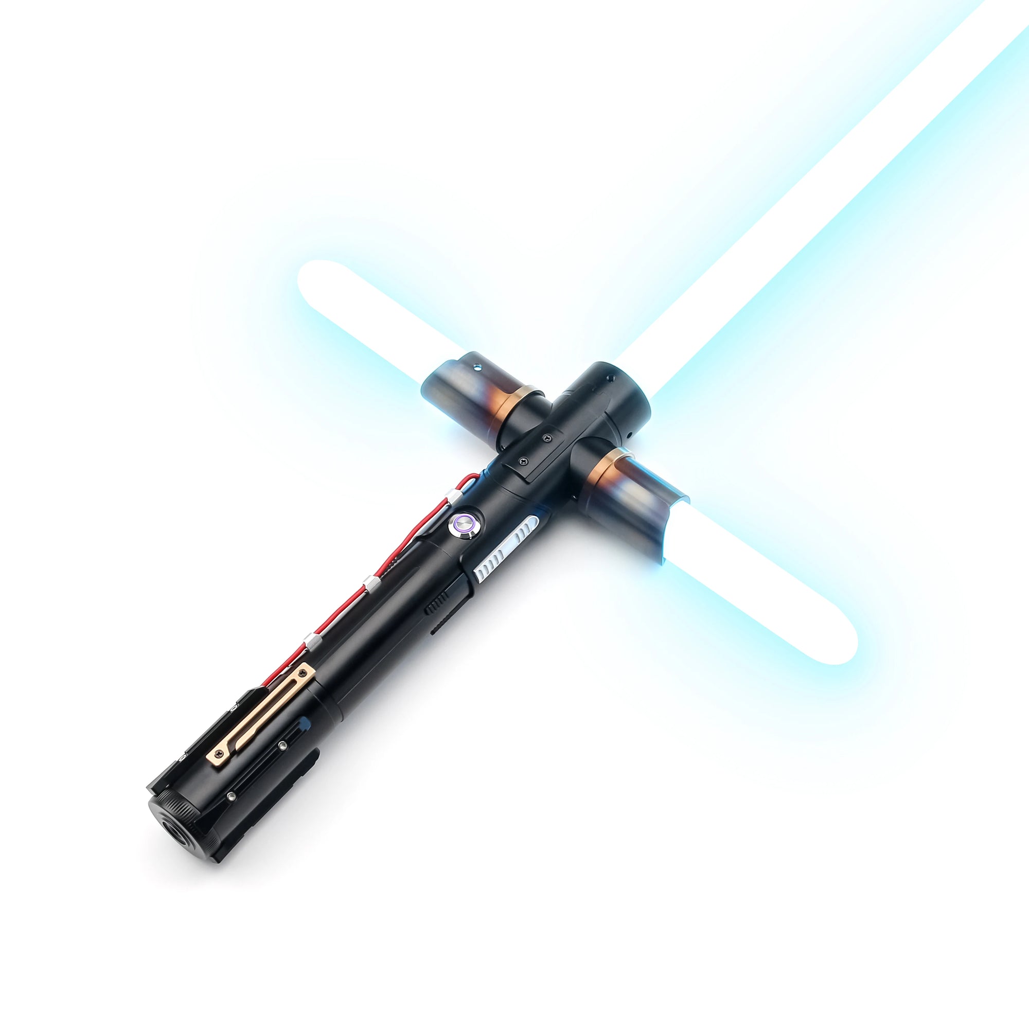 TXQSABER Kylo Ren SE Crossguard NeoPixel Lightsaber with 2 Side Blades Metal Hilt Heavy dueling Collection Laser Sword Jedi Toys