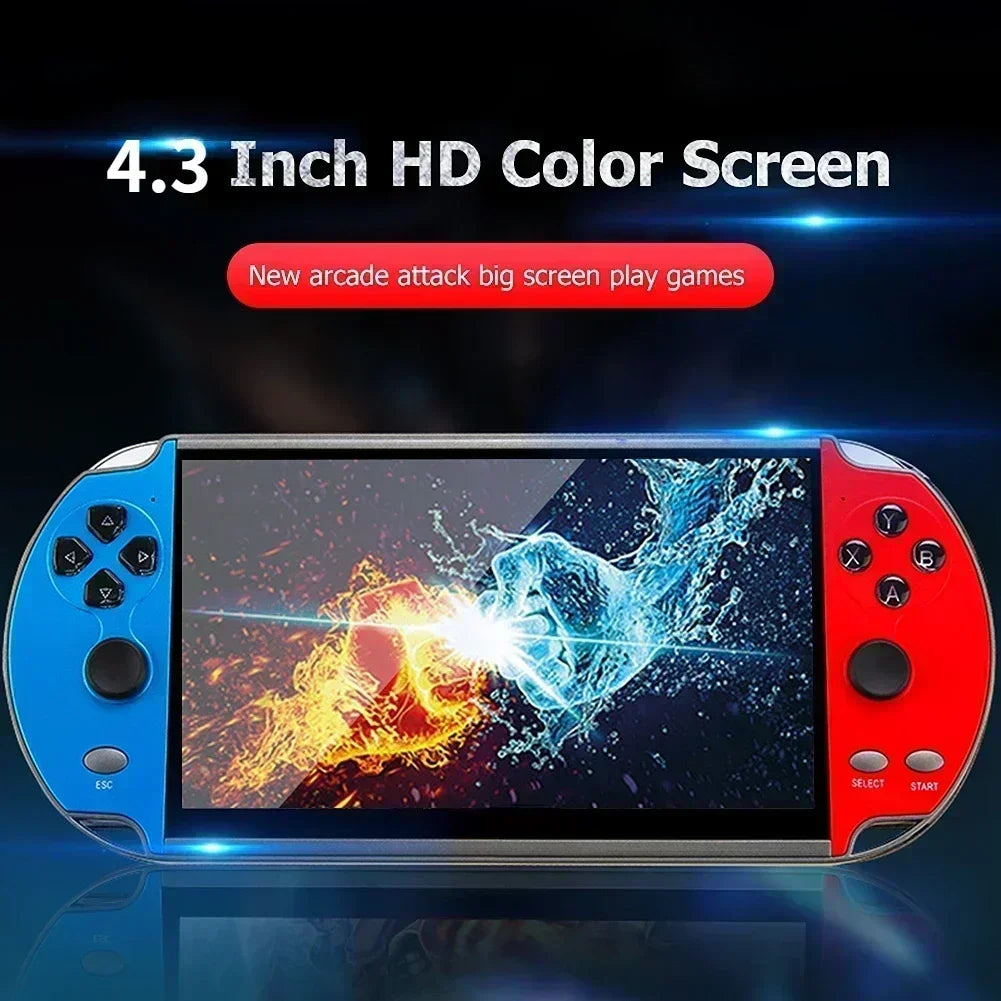 Retro X7 Handheld Game 4.3 Inch HD Large 8G Screen Classic Game Console Built-in 10000 Games Mini Handheld MP5 Video Game