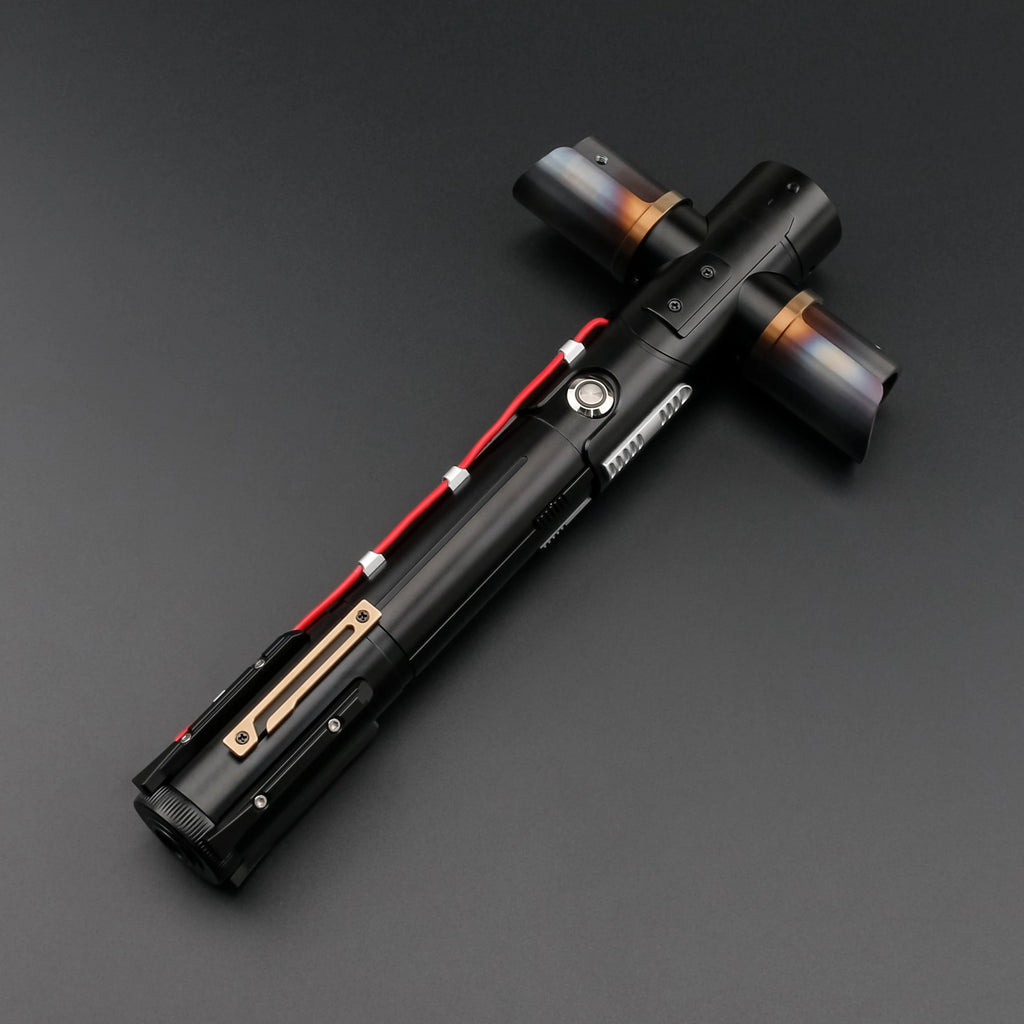 TXQSABER Kylo Ren SE Crossguard NeoPixel Lightsaber with 2 Side Blades Metal Hilt Heavy dueling Collection Laser Sword Jedi Toys
