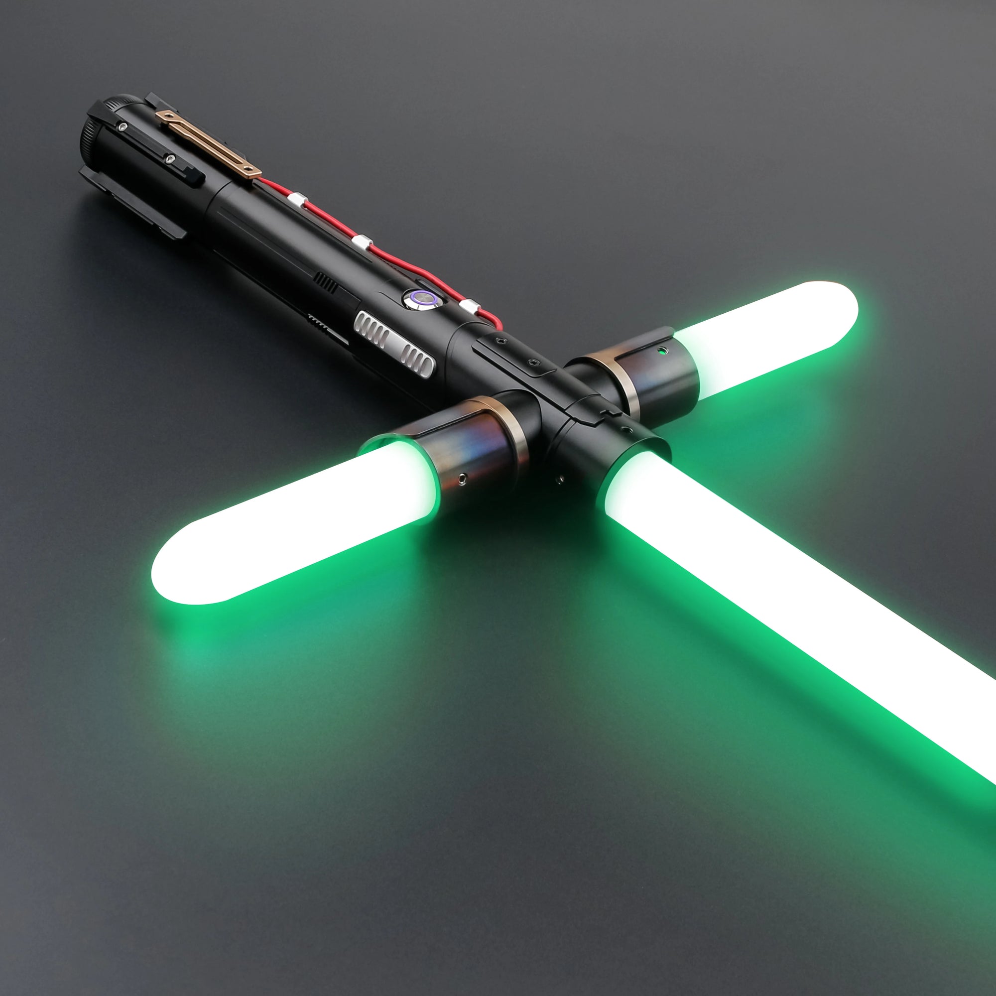 TXQSABER Kylo Ren SE Crossguard NeoPixel Lightsaber with 2 Side Blades Metal Hilt Heavy dueling Collection Laser Sword Jedi Toys