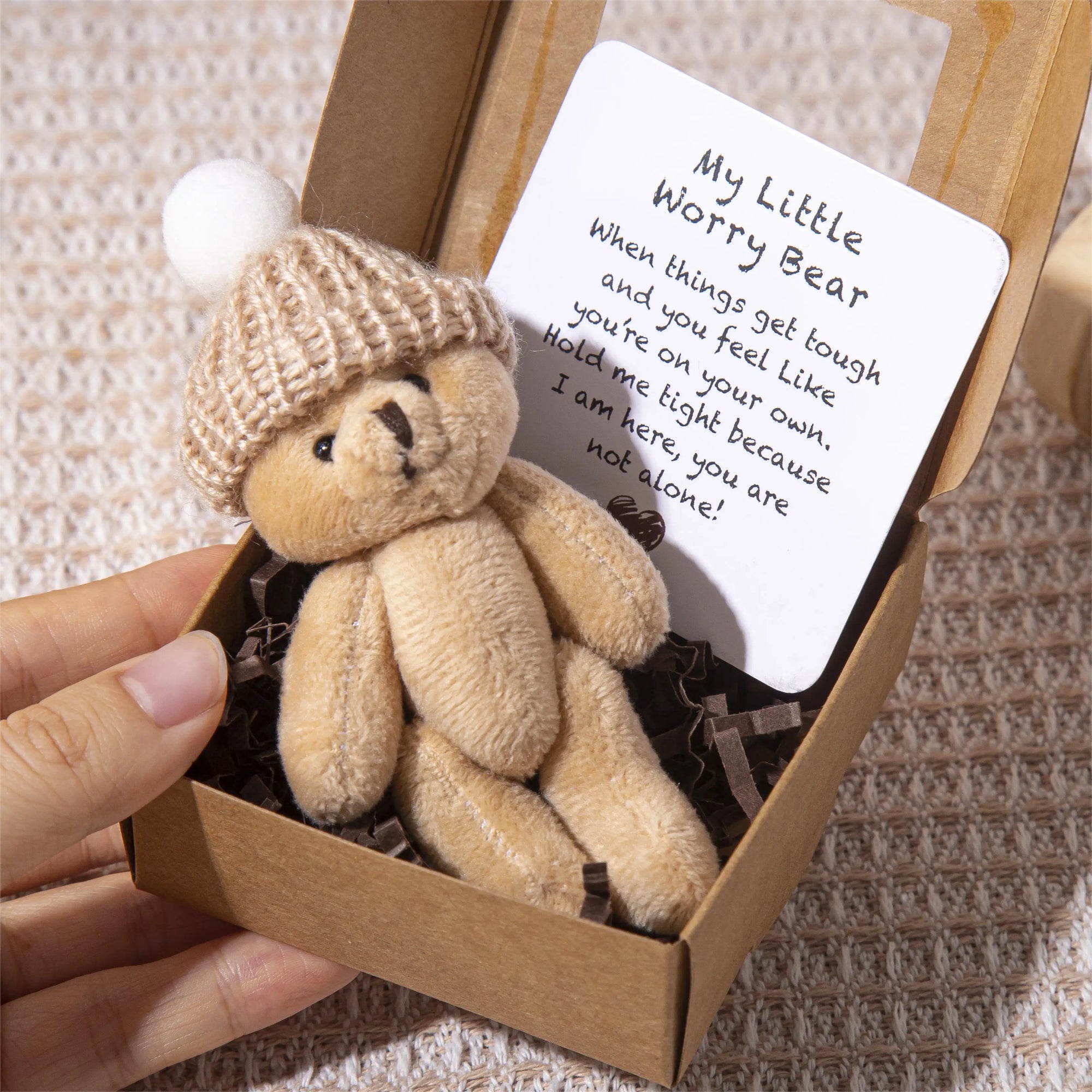 Pocket Teddy Bear Mini Plush Bears In Box, Little Pocket Bears With Inspirational Card, Sympathy Gifts For Graduation Birth