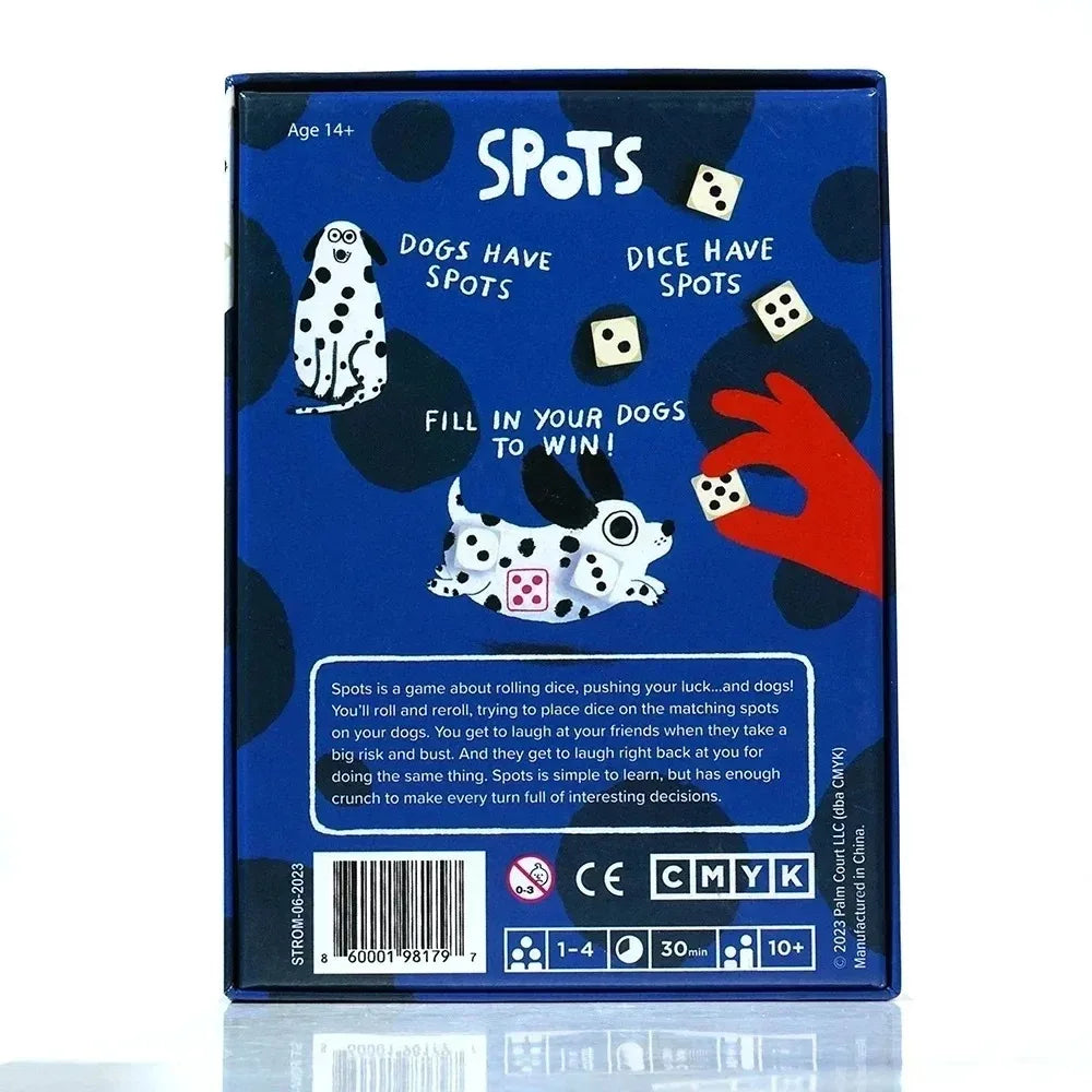 Spots - A Game About Rolling Dice To Boost Your Luck And The Dog Board Game English Cards Games Family Interactive Games