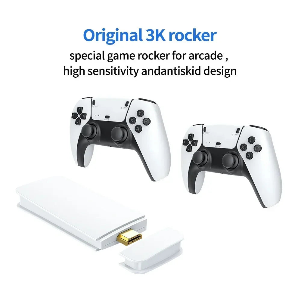 M15 Retro Video Game Console Dual Wireless Gamepad Controller Game Stick 64G 4K 20000 Classical Games Retro Game HD Output