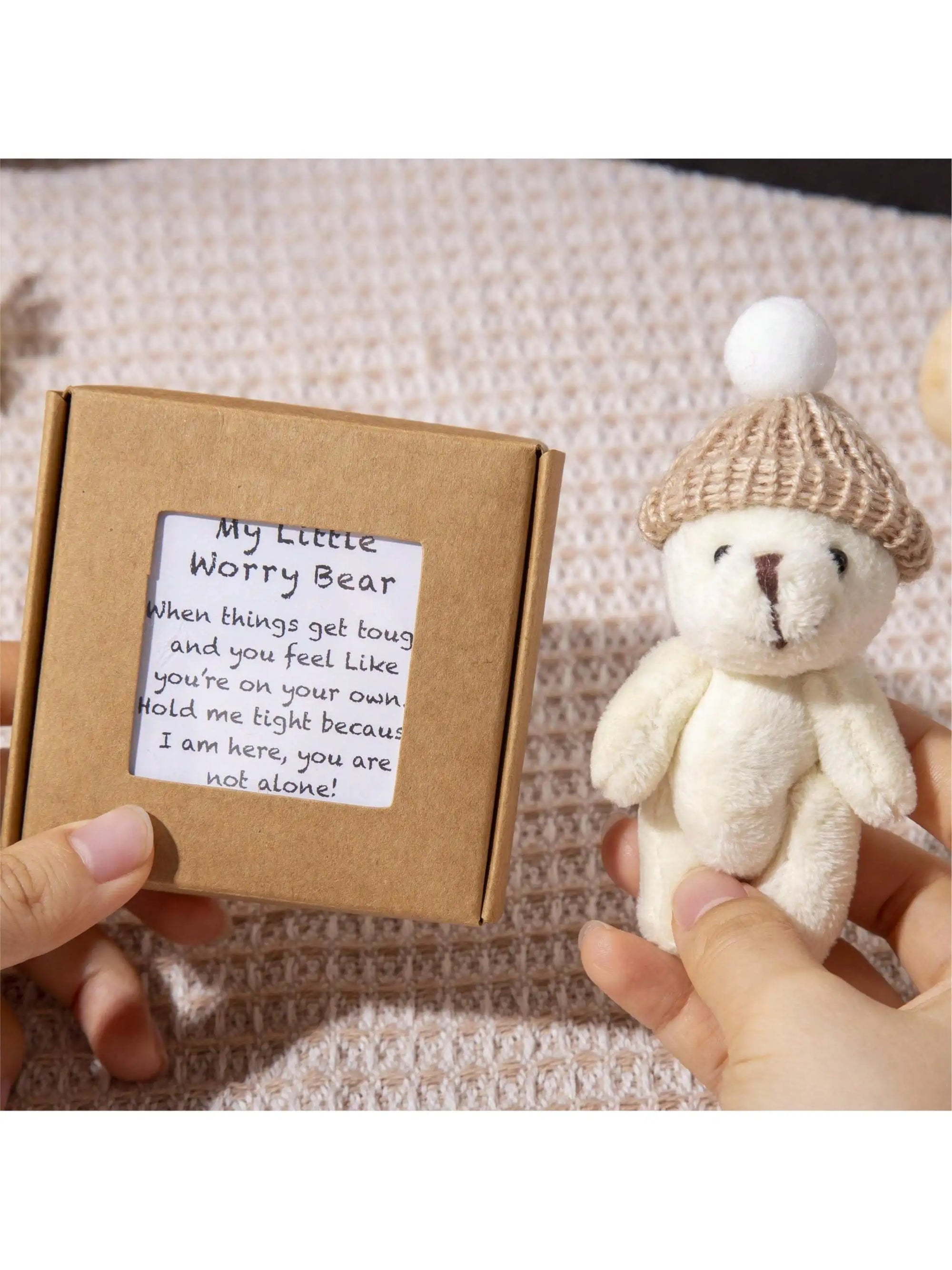 Pocket Teddy Bear Mini Plush Bears In Box, Little Pocket Bears With Inspirational Card, Sympathy Gifts For Graduation Birth