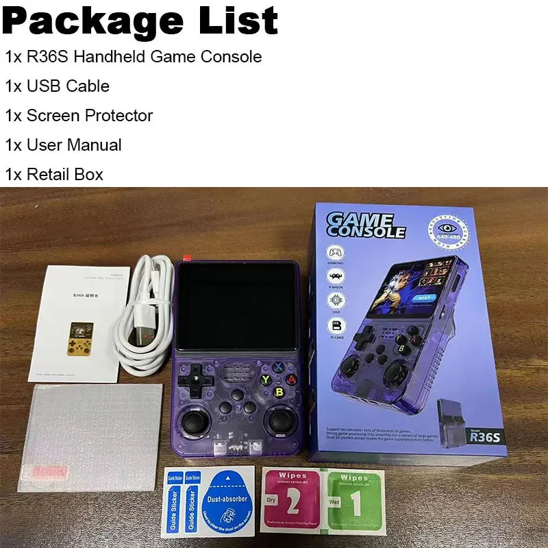 Single Card R36S Retro Handheld Video Game Console Consolas Classic Open Source Linux System Games Players 3.5Inch IPS Screen