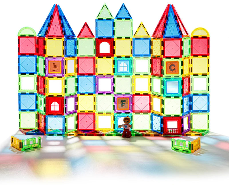 Magplayer Magnetic Building Blocks Construction Set Game Magnet Tiles Children Montessori Educational Toys For Kid Boy Girl Gift