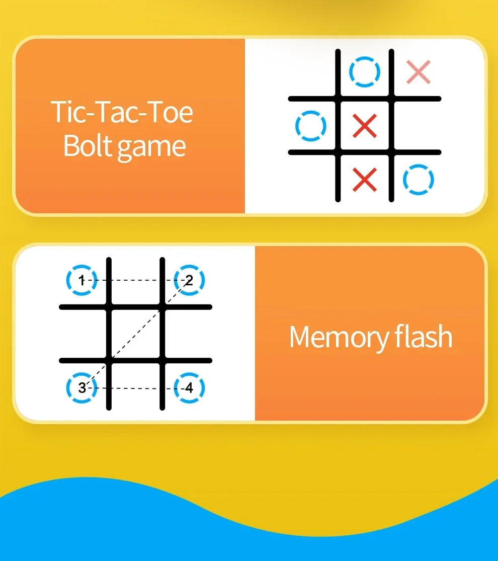 3 in 1 Tic Tac Toe Board Game Children Electronic Toy Gifts Crosses Game Memory Training Portable Travel Games for Kids Adult
