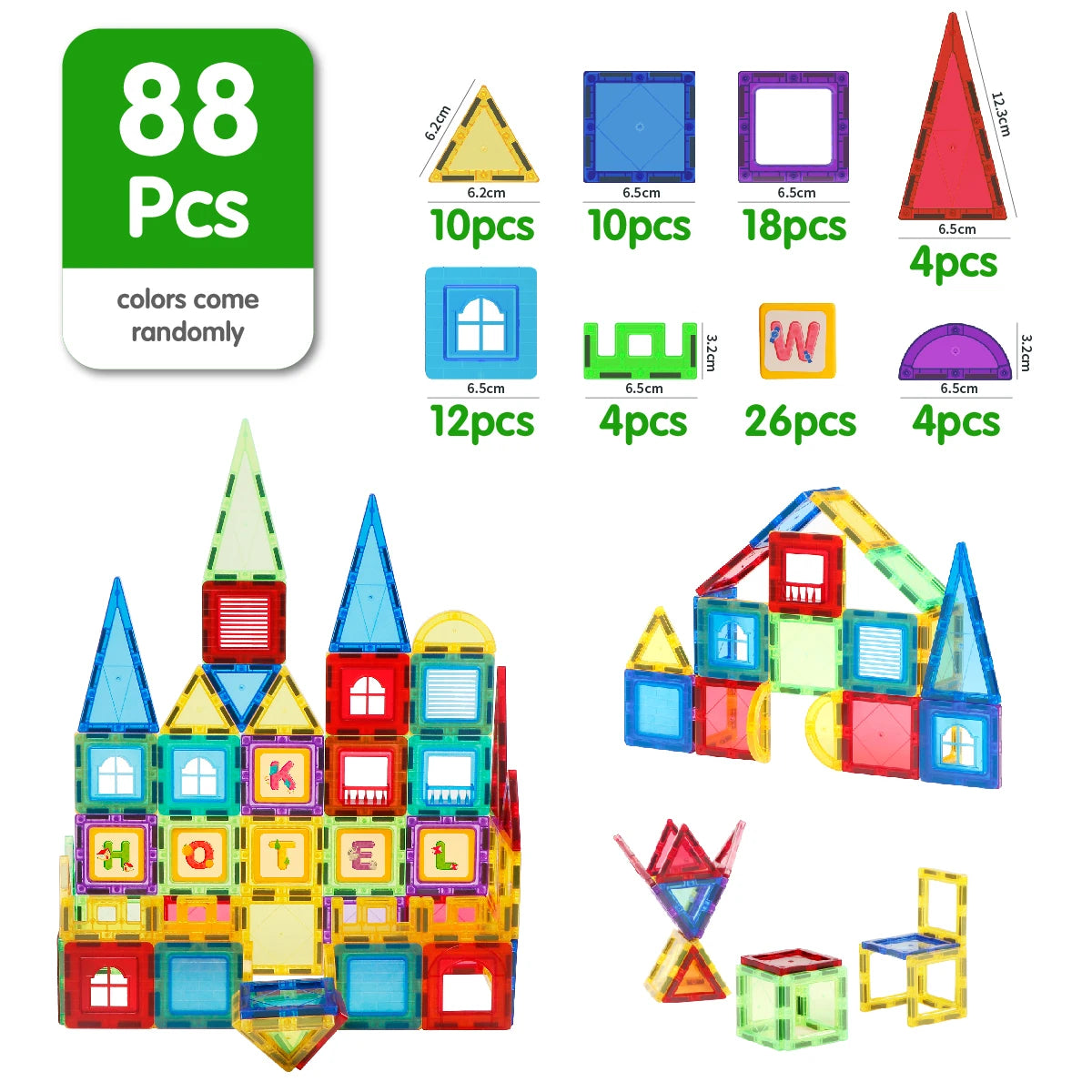 Magplayer Magnetic Building Blocks Construction Set Game Magnet Tiles Children Montessori Educational Toys For Kid Boy Girl Gift