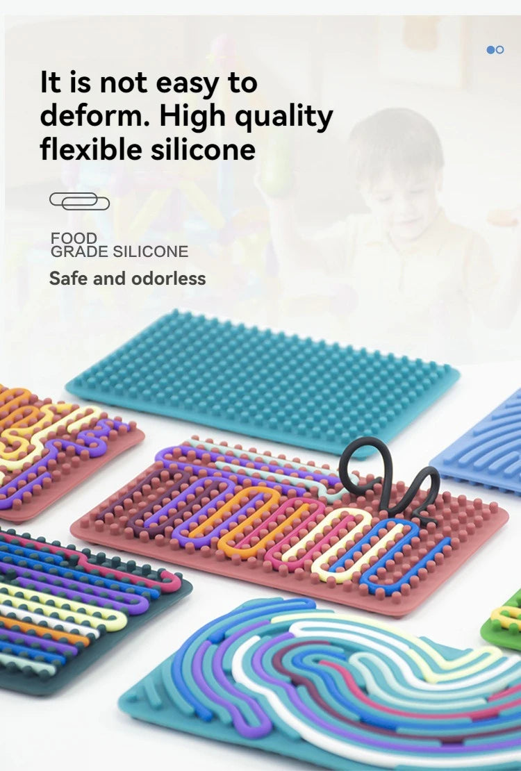 Silicone Sensory Activity Board Fidget Toys Children Relieve Stress Educational Toy Decompression Board Montessori Toy for Kids