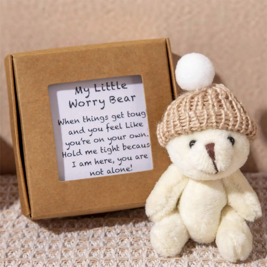 Pocket Teddy Bear Mini Plush Bears In Box, Little Pocket Bears With Inspirational Card, Sympathy Gifts For Graduation Birth