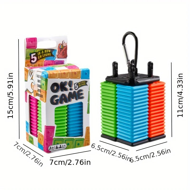 Interactive Desktop Strategy Game with Colorful Pieces, Strategy Board Gam Portable Five-in-a-Row Game for Kids and Adults